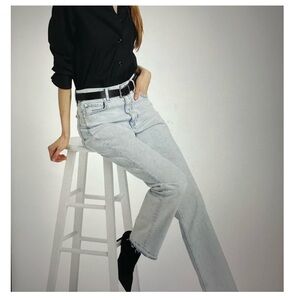 Rag & Bone Harlow Mid Rise Straight Leg Jeans 25 Blue